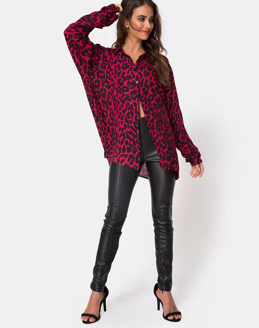 Disam Shirt in Oversize Jaguar Red - Image 3