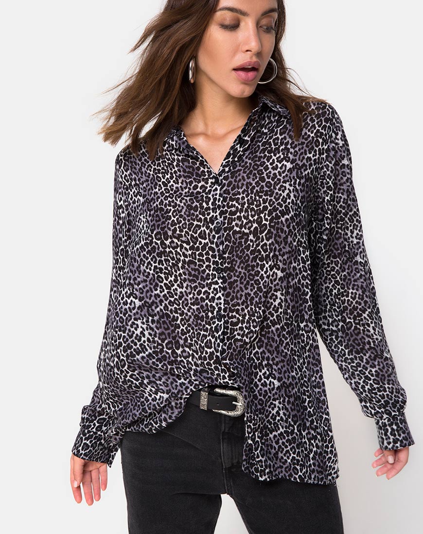 Disam Shirt in Rar Leopard Grey - Image 2