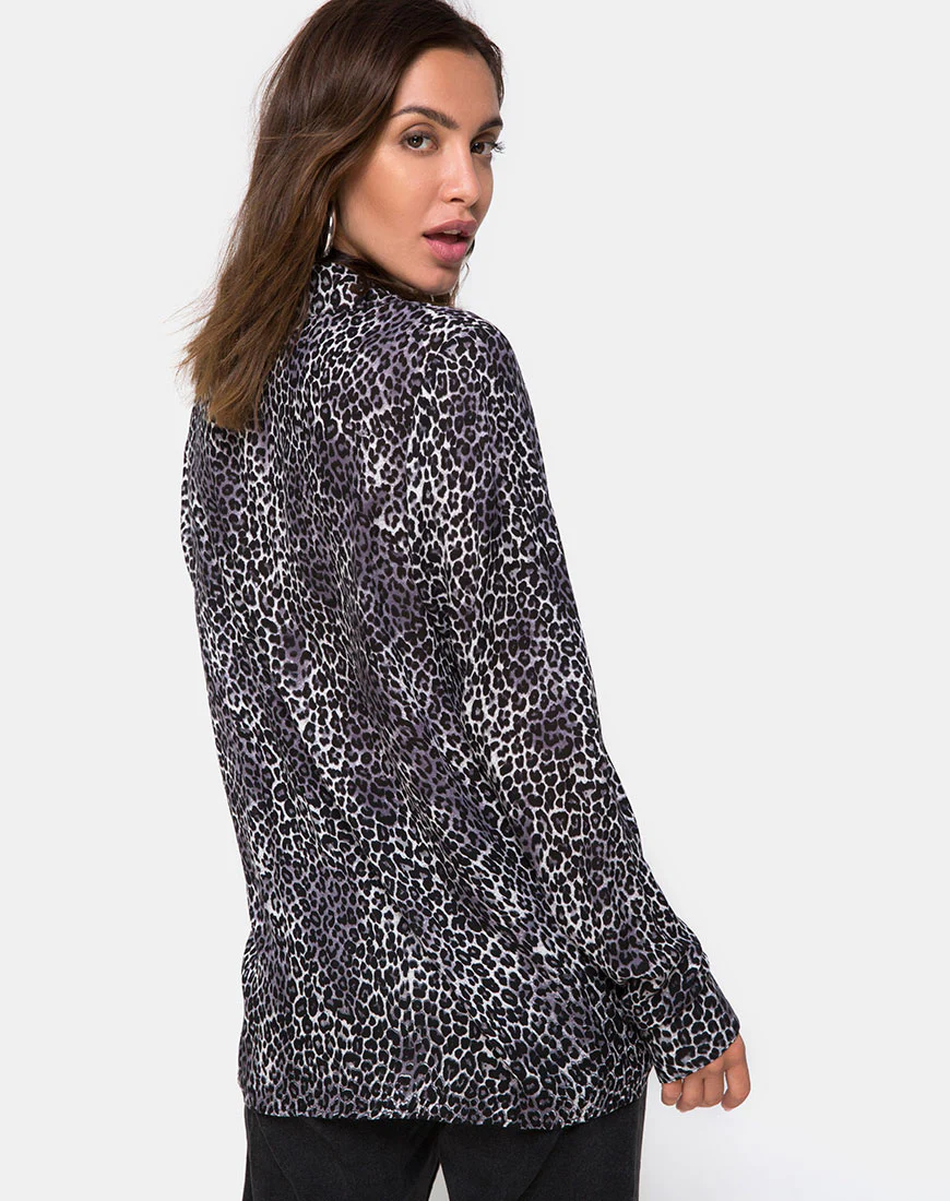 Disam Shirt in Rar Leopard Grey - Image 4