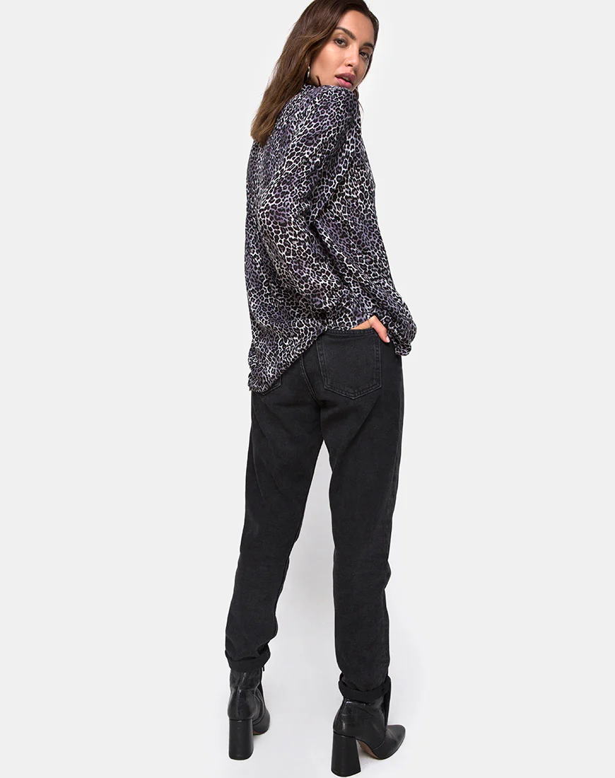 Disam Shirt in Rar Leopard Grey - Image 5