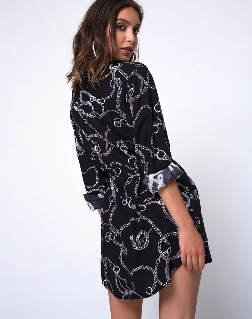 Dise Shirt Dress in Chain - Image 2