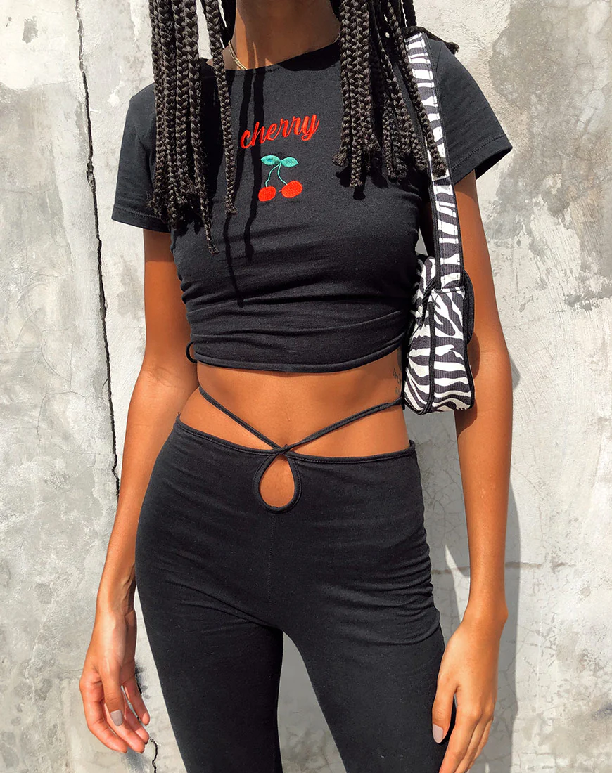 Doga Crop Top in Black Cherry Embro - Image 2