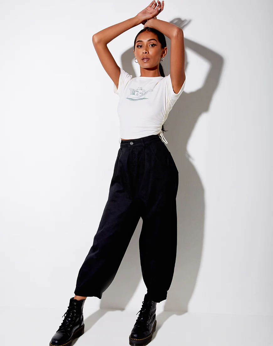 Doga Crop Top in Ivory Angelo Washed Out - Image 4