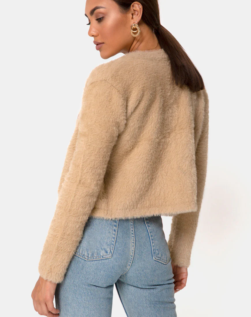 Doma Cardigan in Camel Knit - Image 2