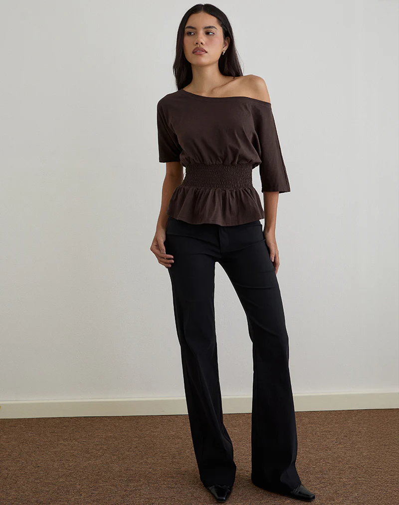 Domani Off the Shoulder Top in Chocolate - Image 4