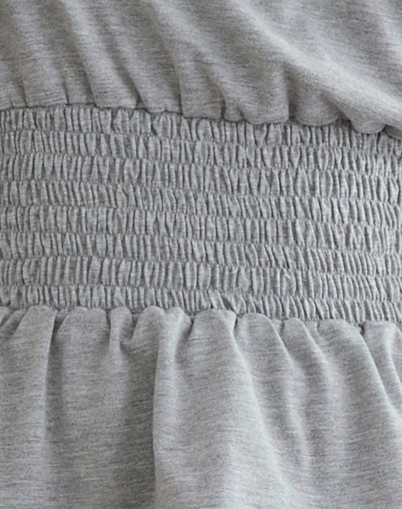 Domani Off the Shoulder Top in Grey Marl - Image 5