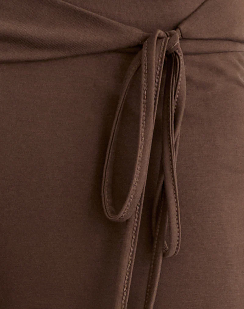 Donata Trouser in Cupro Dark Brown - Image 6