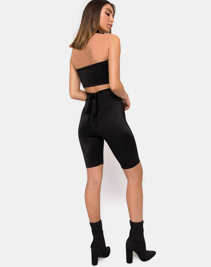 Dorian Criss Cross Tube Top in Black - Image 4