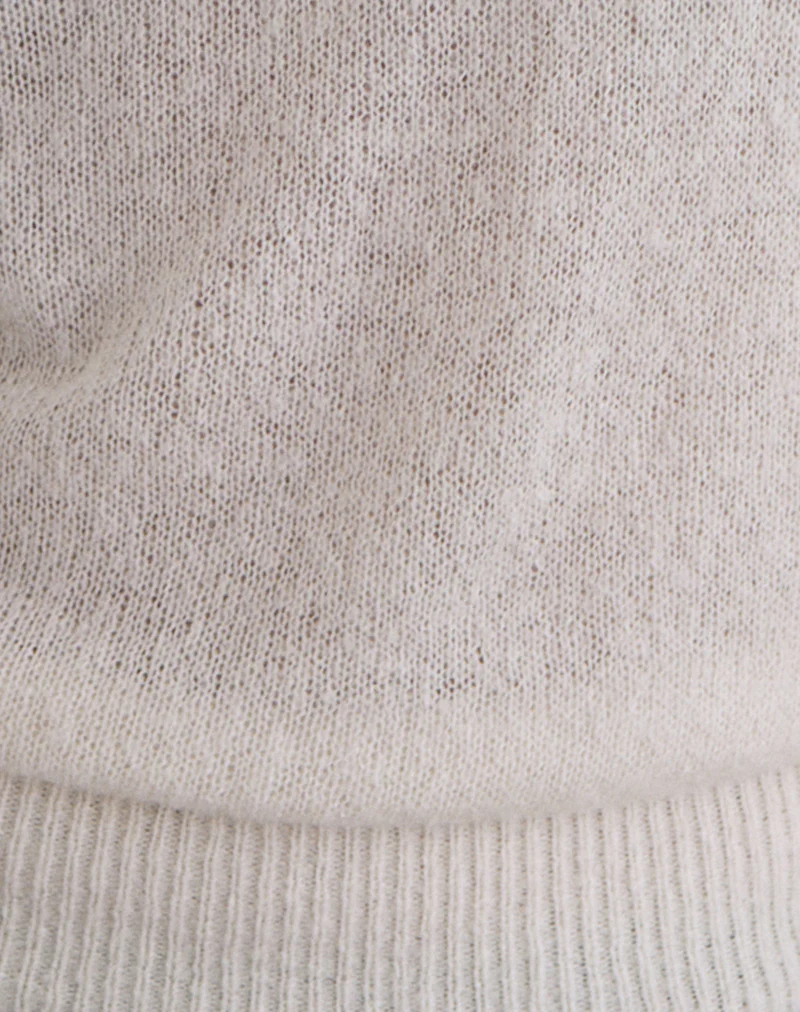 Dorina Long Sleeve Top in Knit Ecru - Image 6