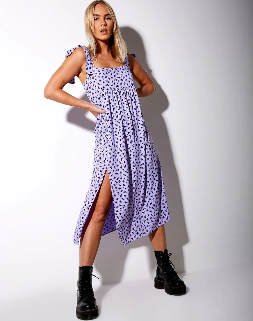 Dorothy Midi Dress in Dainty Daisy Lilac - Image 5