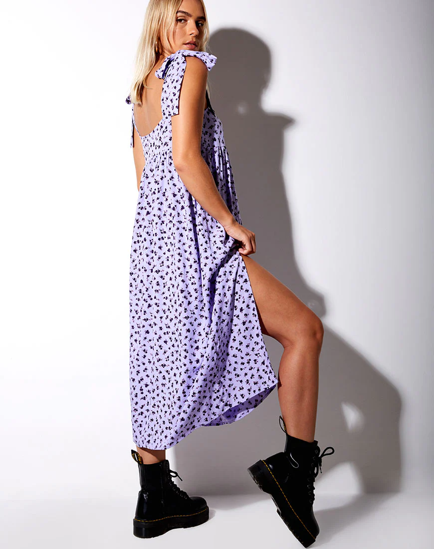 Dorothy Midi Dress in Dainty Daisy Lilac - Image 6