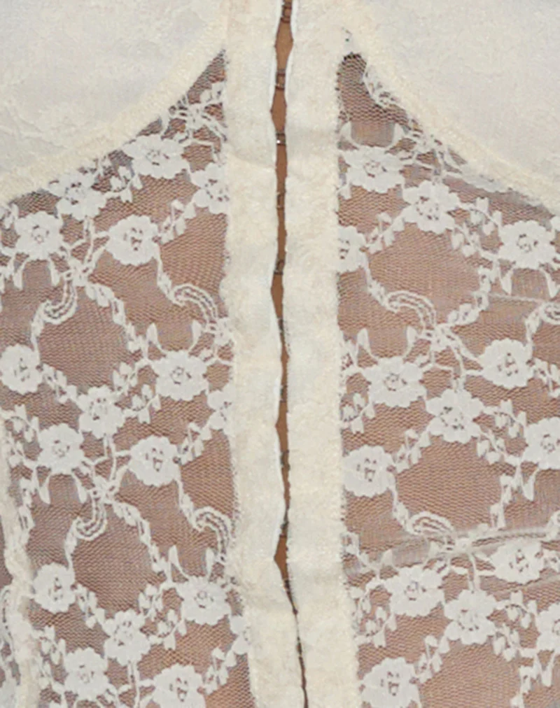Dovica Corset Top in Ivory Canina Rose Lace - Image 6