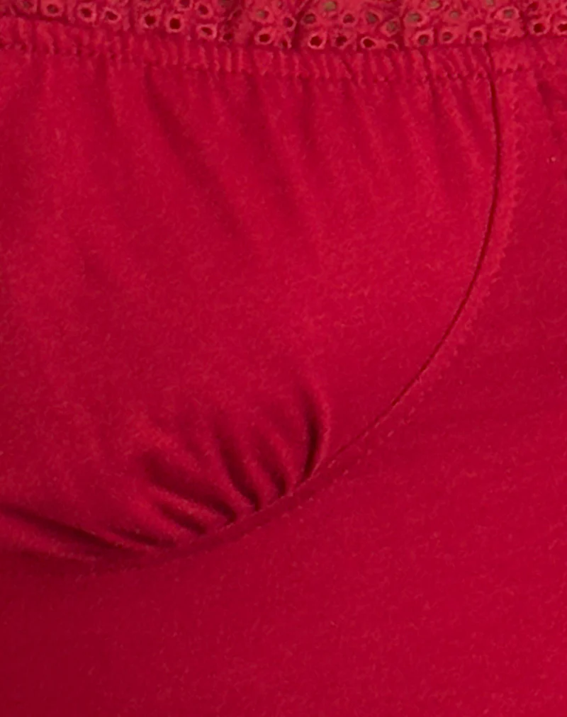 Dovica Lace Trim Corset Top in Adrenaline Red - Image 6