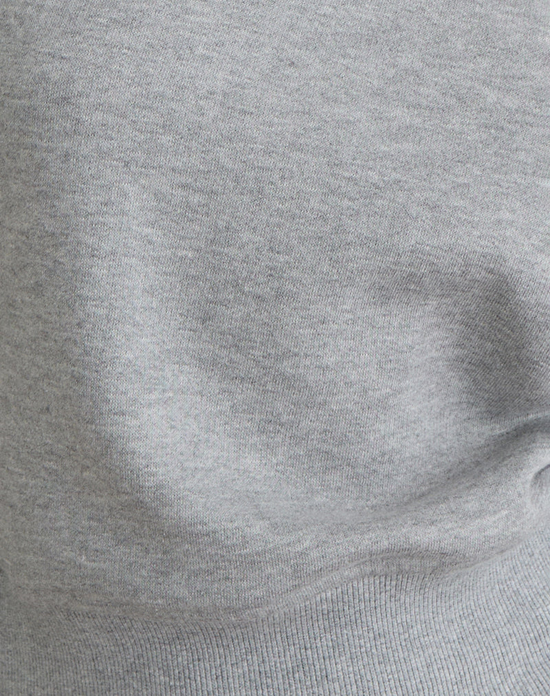 Doxia One Shoulder Sweatshirt in Grey Marl - Image 5