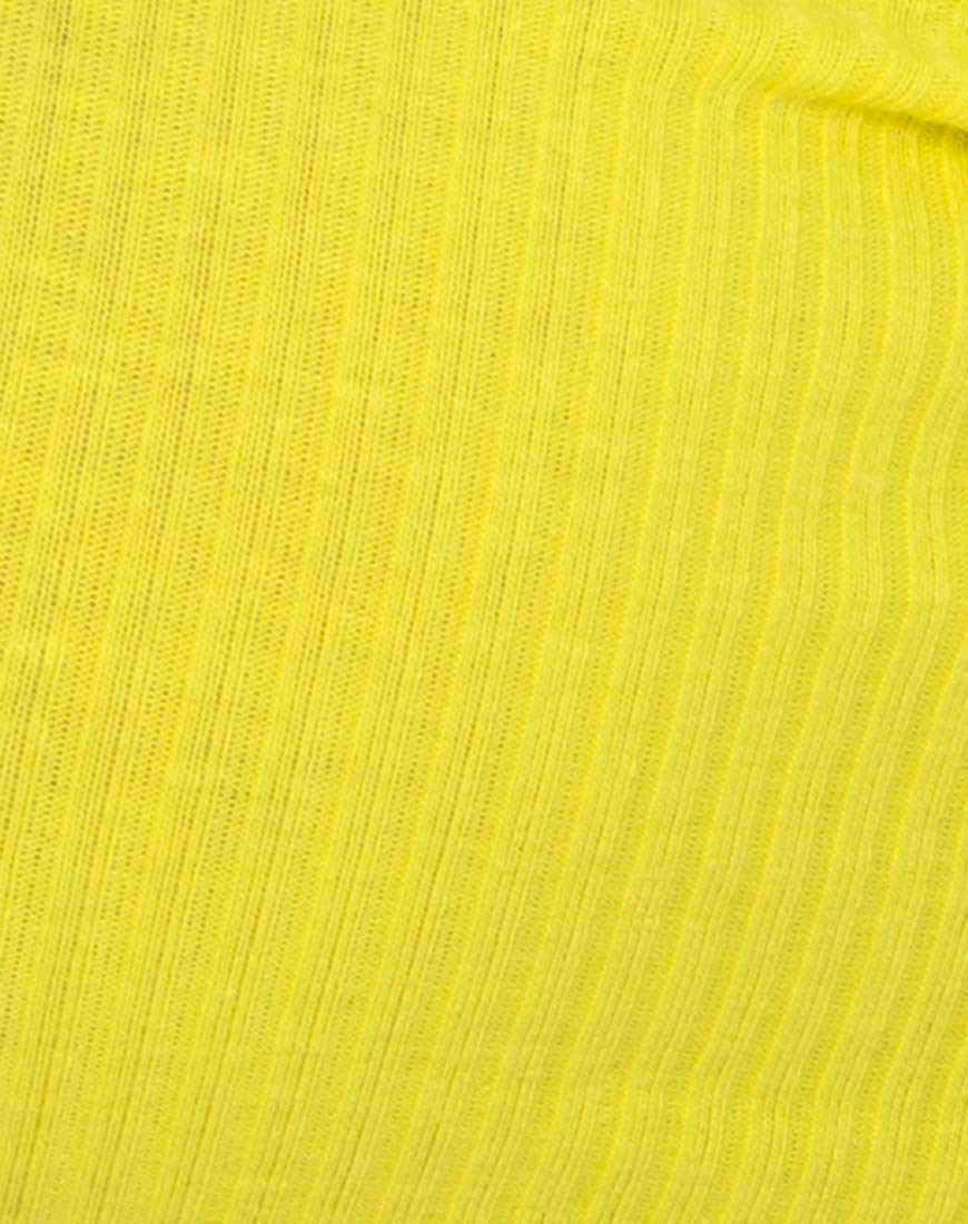 Drea Crop Top in Rib Sunny Yellow - Image 6