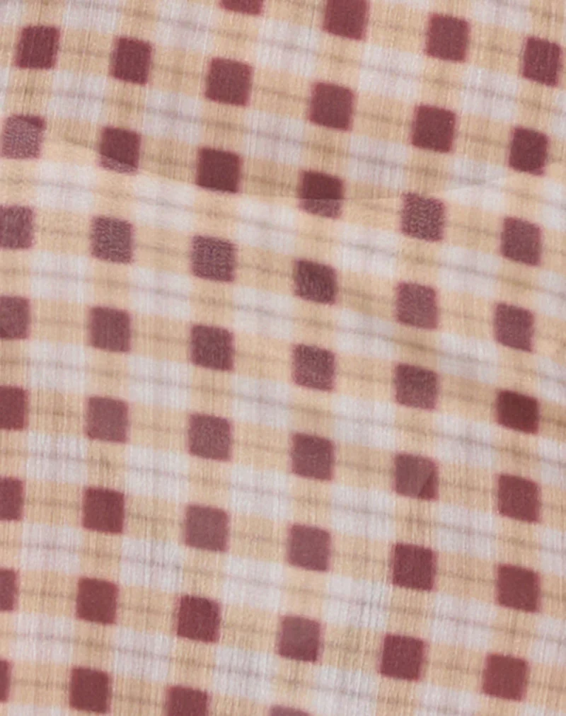 Driti Maxi Dress in Chiffon Blurred Check Peach - Image 6