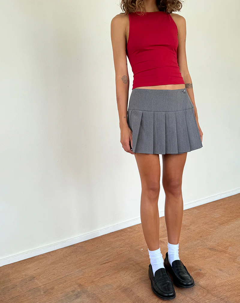 Dudley Vest Top in Adrenaline Red - Image 4