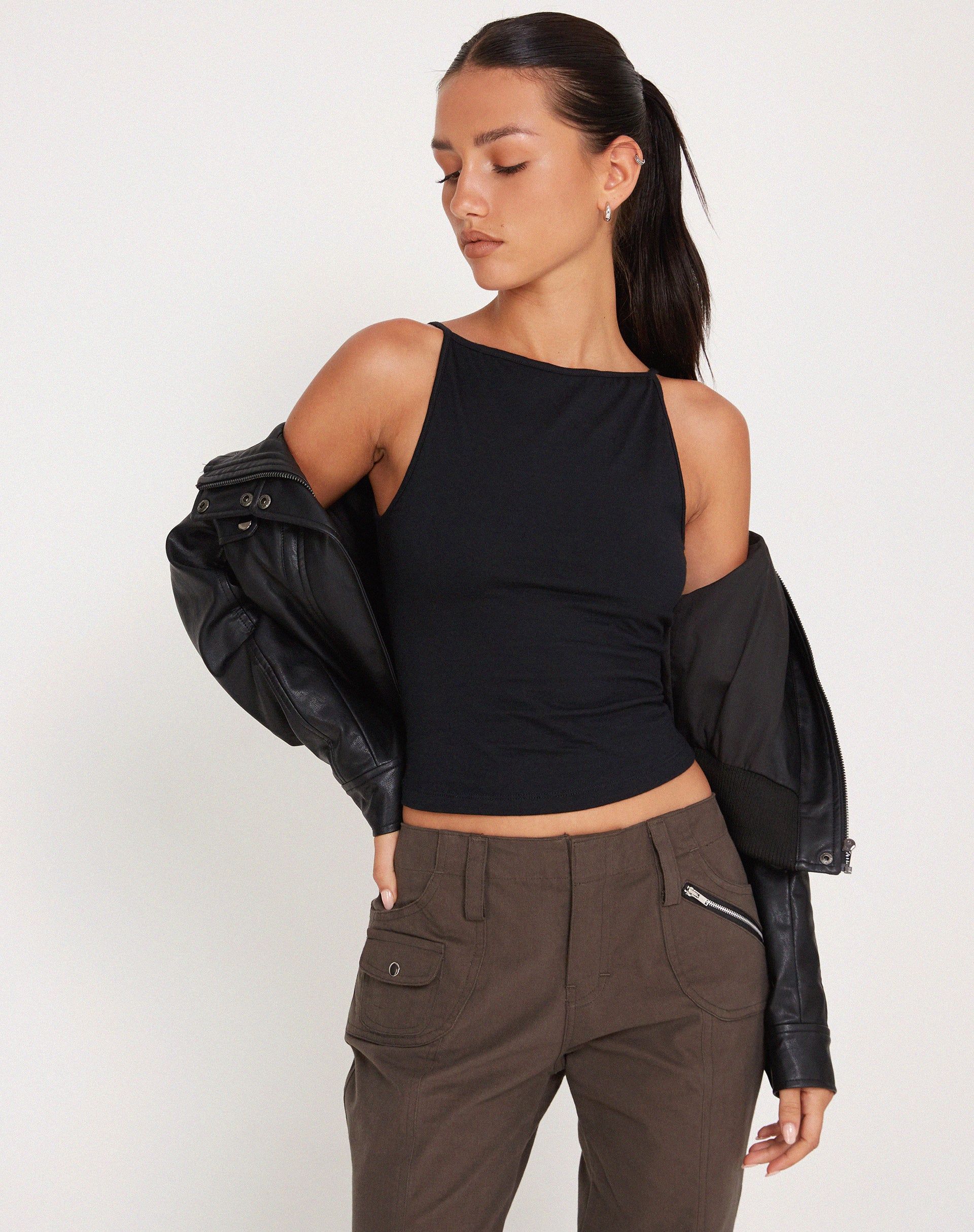 Dudley Vest Top in Black - Image 6
