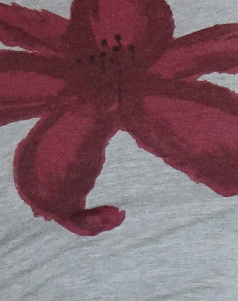Dudley Vest Top in Grey Marl Painted Flower - Image 6
