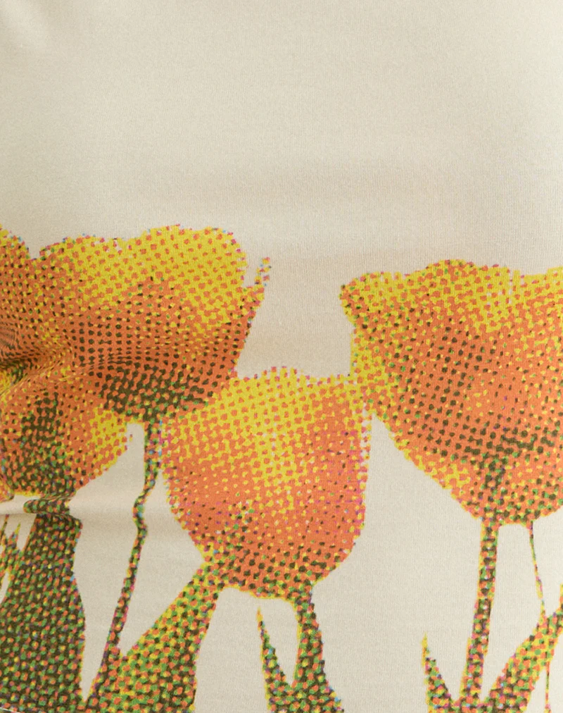 Dudley Vest Top in Buttermilk Blurry Tulip - Image 6