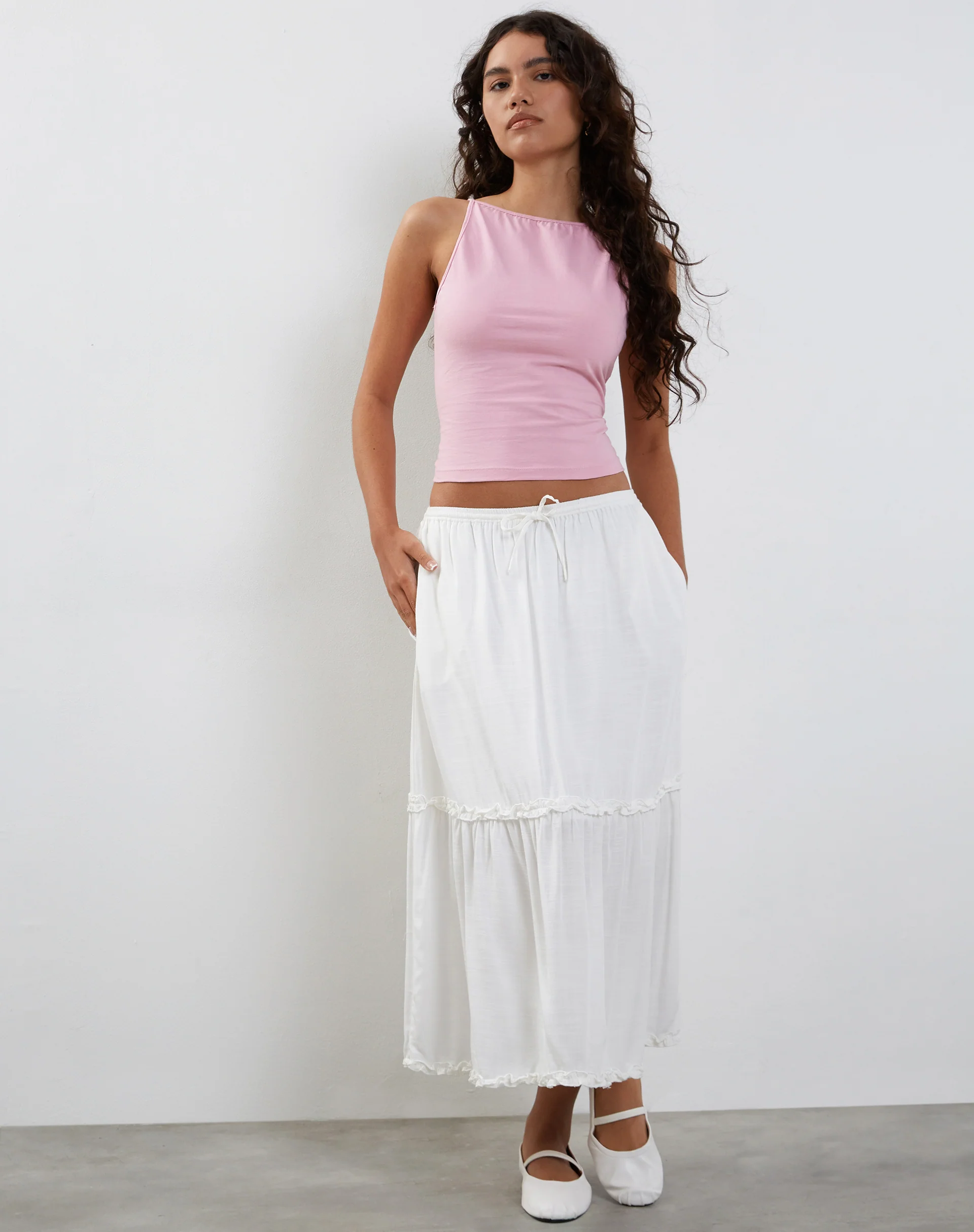 Dudley Vest Top in Flamingo Pink - Image 2
