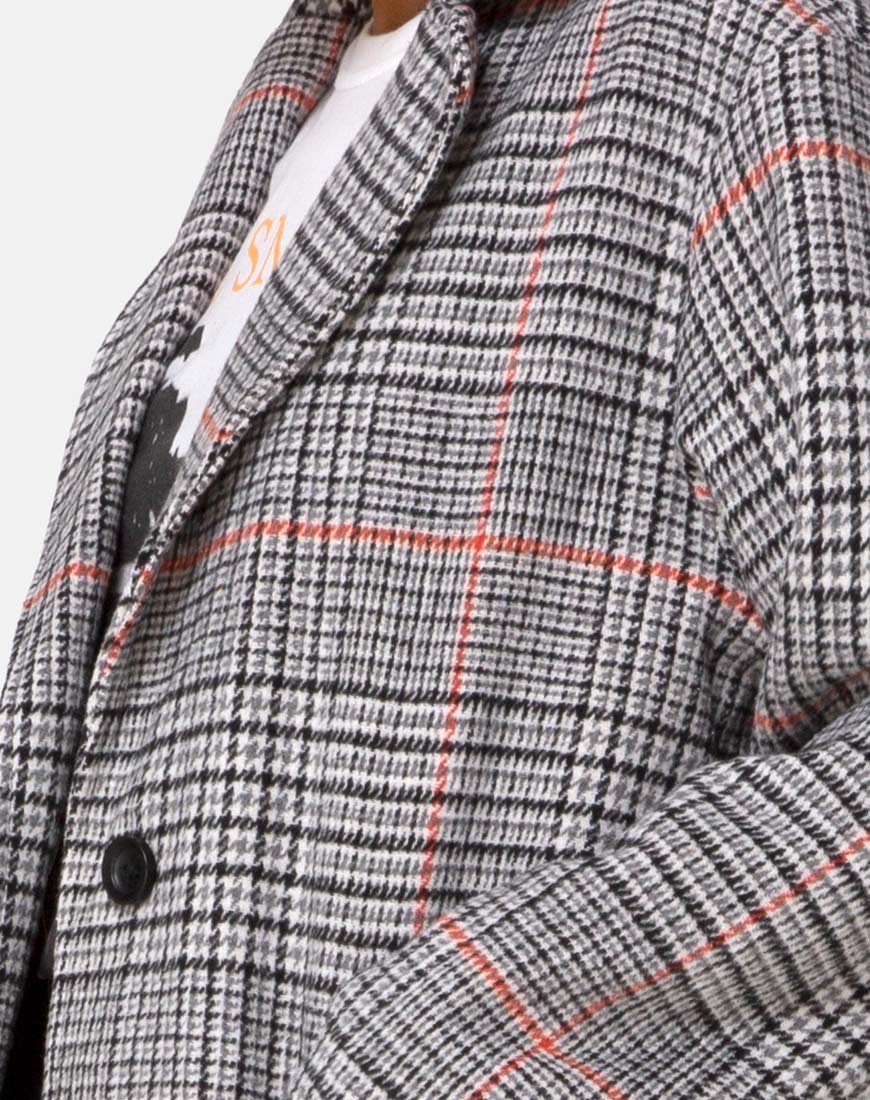 Glenn Duster Coat in Glenn Check Orange - Image 5
