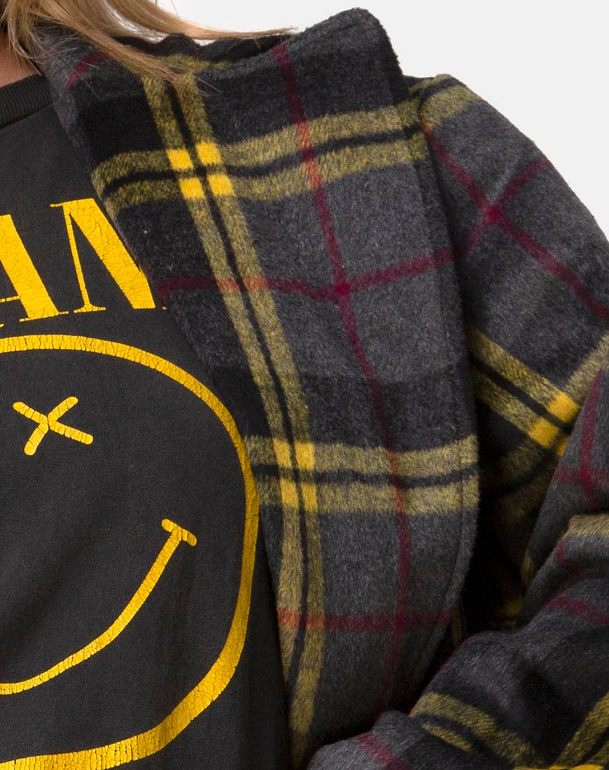 Dusty Coat in Check Yellow Brown - Image 5