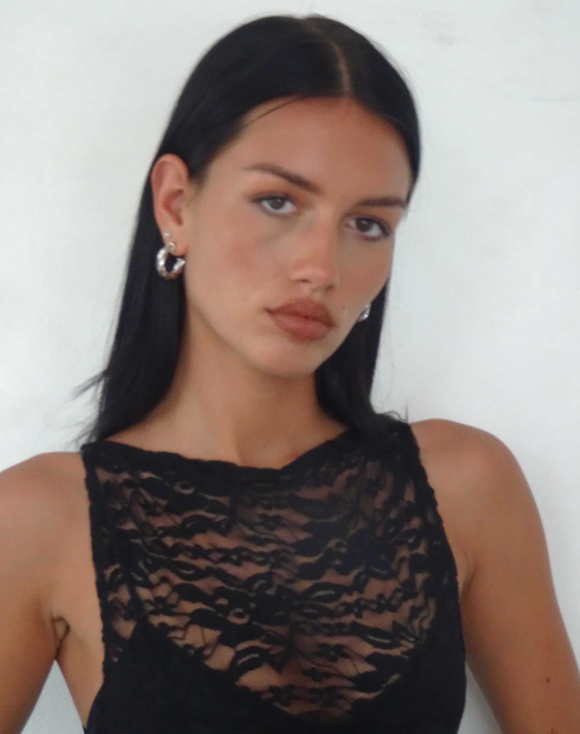 Dwira Lace Vest Top in Black - Image 5