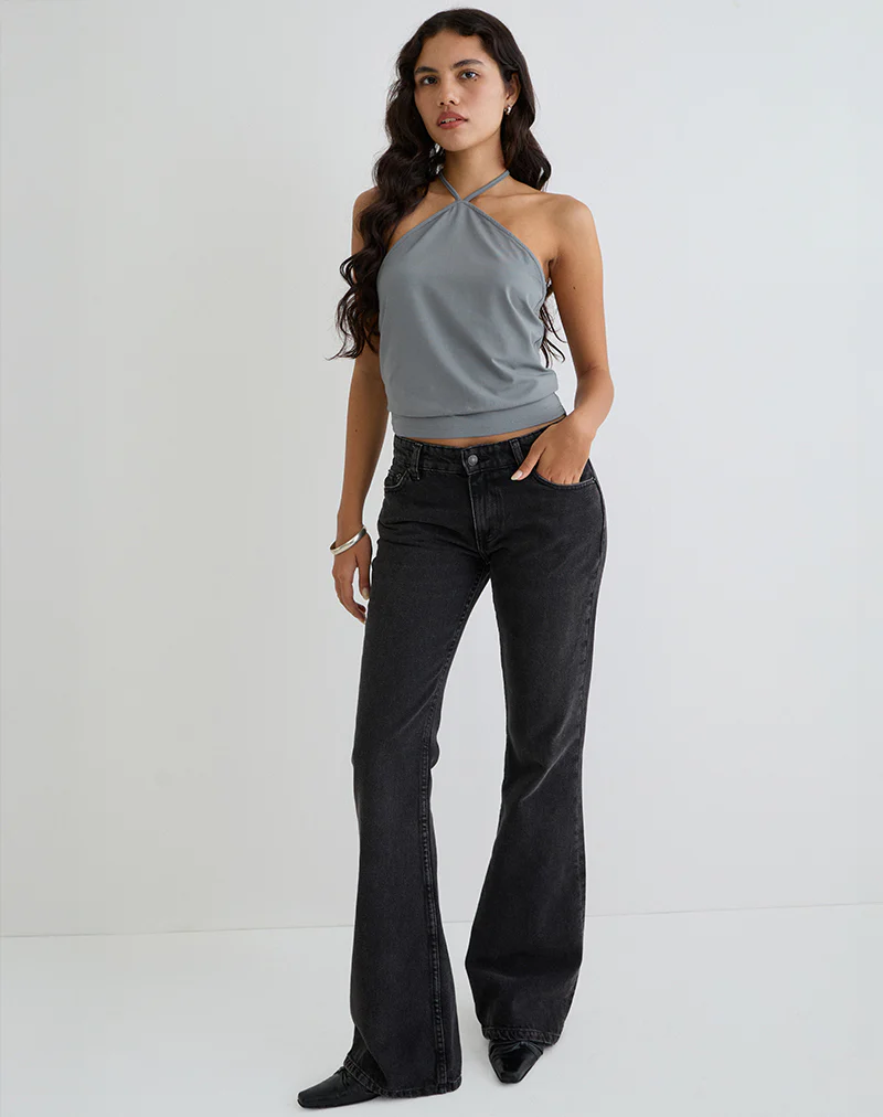 Dyilla Arrow Neck Top in Grey - Image 3