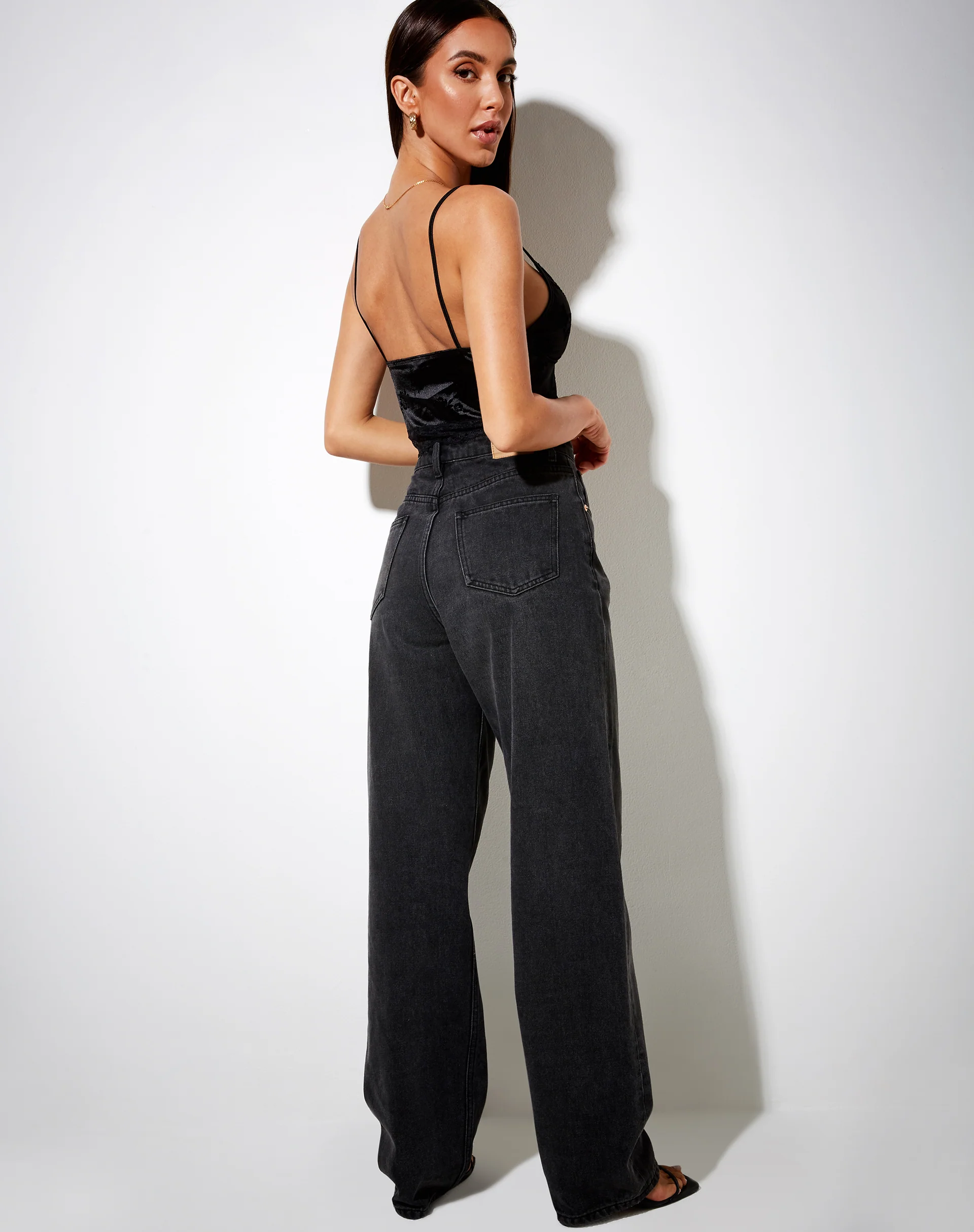 Dyrana Crop Top in Black Rose Flock - Image 4