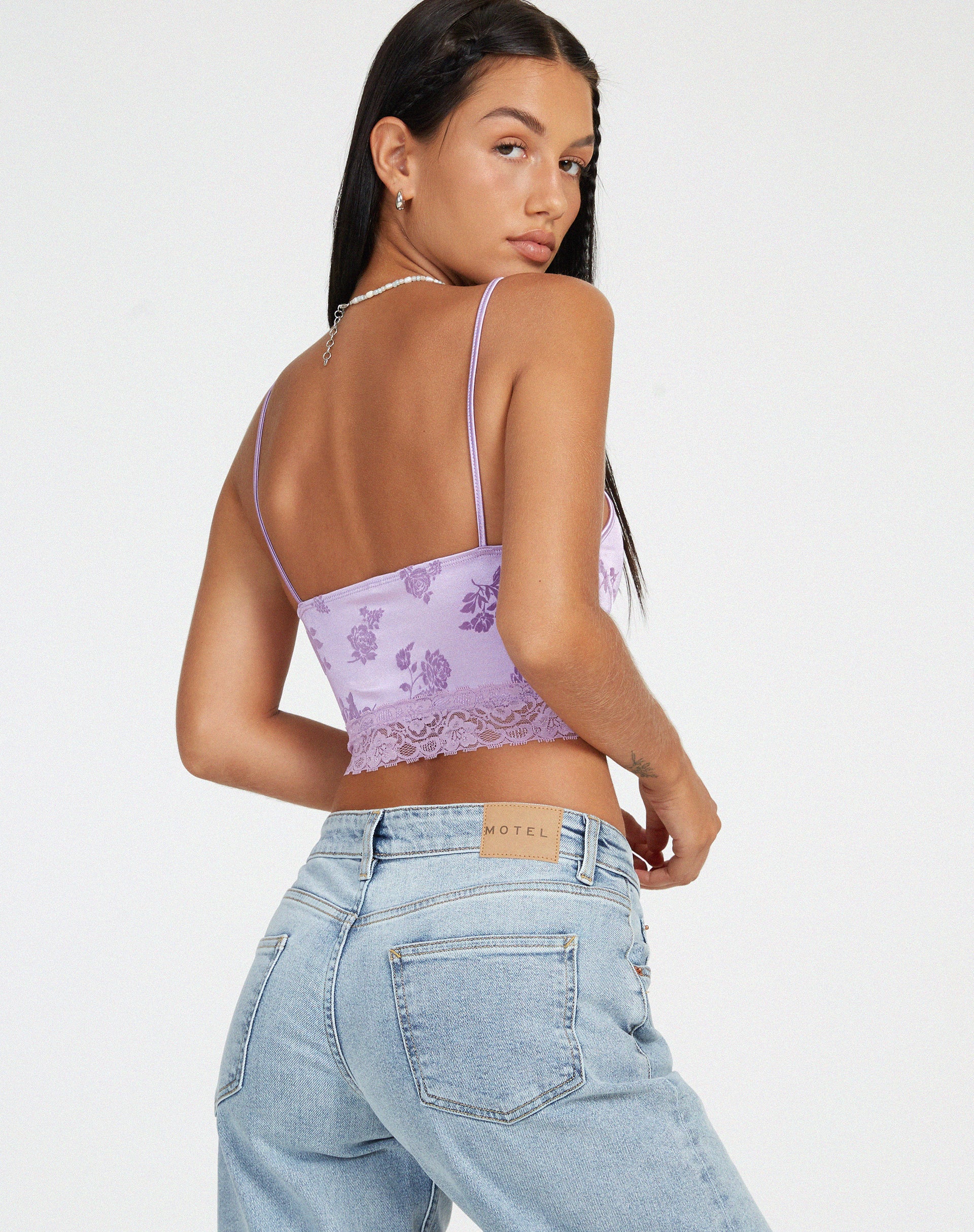 Dyrana Crop Top in Rose Flock Lilac - Image 2