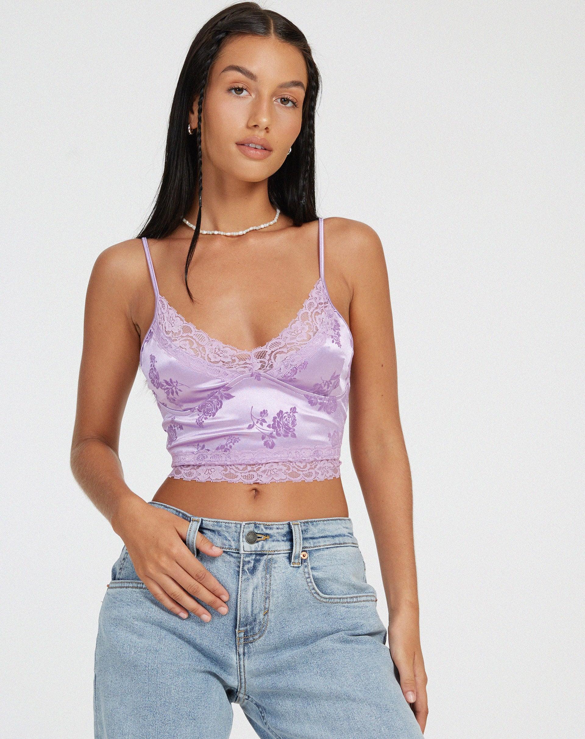 Dyrana Crop Top in Rose Flock Lilac - Image 4