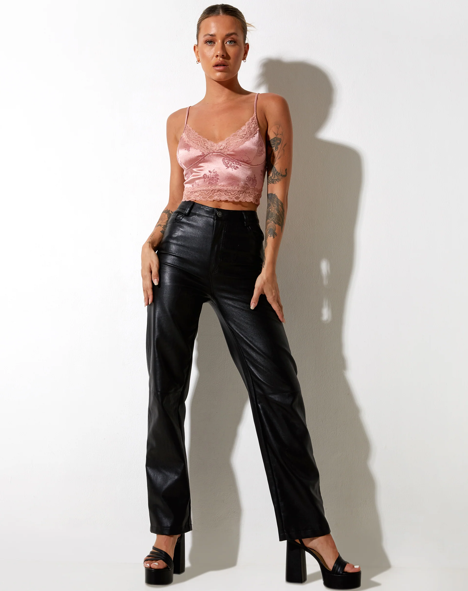 Dyrana Crop Top in Rose Flock Pale Pink - Image 3
