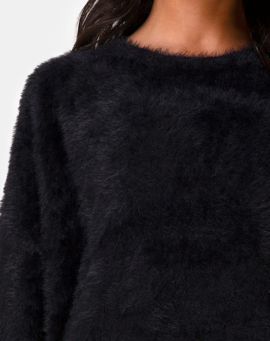 Edgen Jumper in Knit Black - Image 5