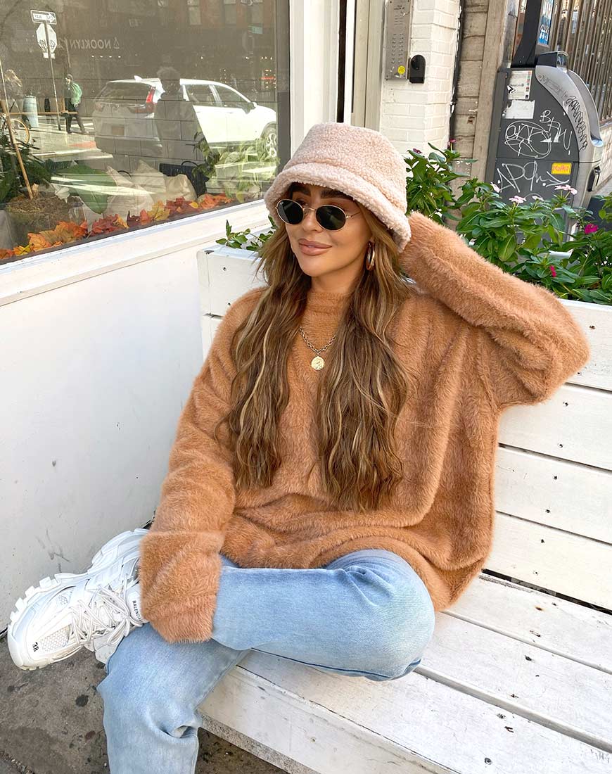 Edgen Jumper in Knitted Tan - Image 2