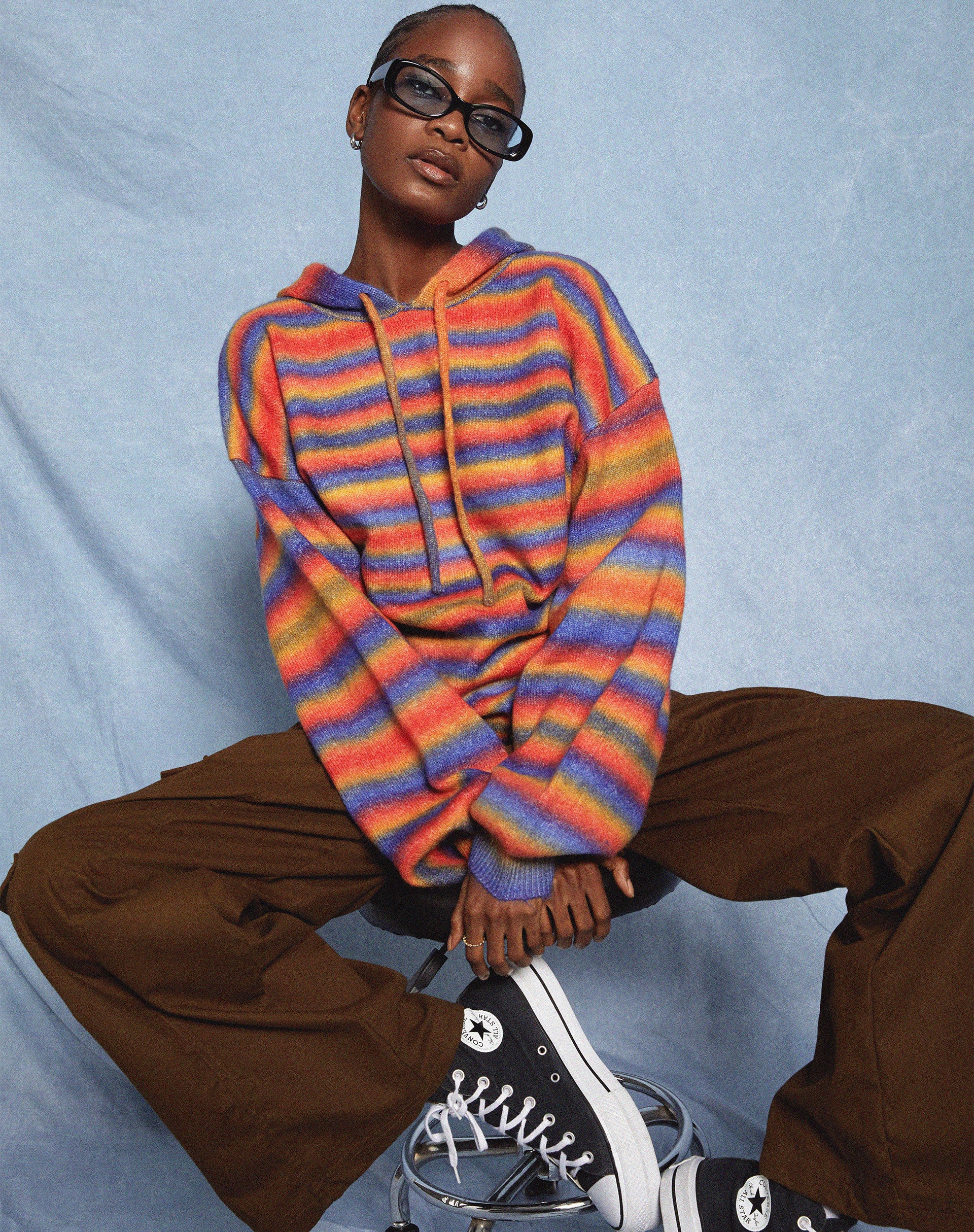 Ehsan Hoodie in Red Mix Stripe - Image 5