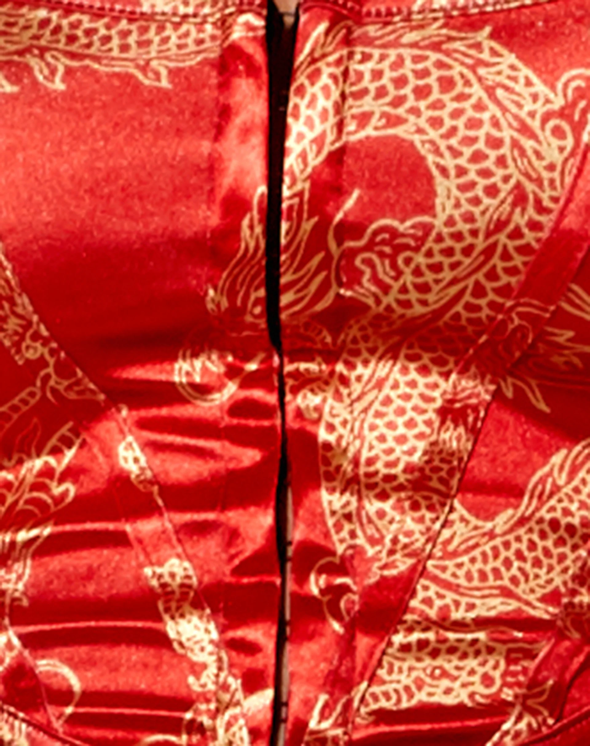 Elci Corset Top in Dragon Flower Red Gold - Image 7