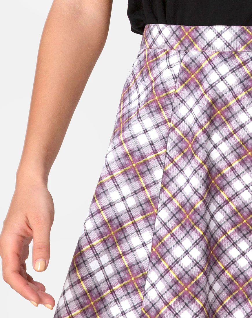 Elda Skirt in Grunge Check Purple - Image 5