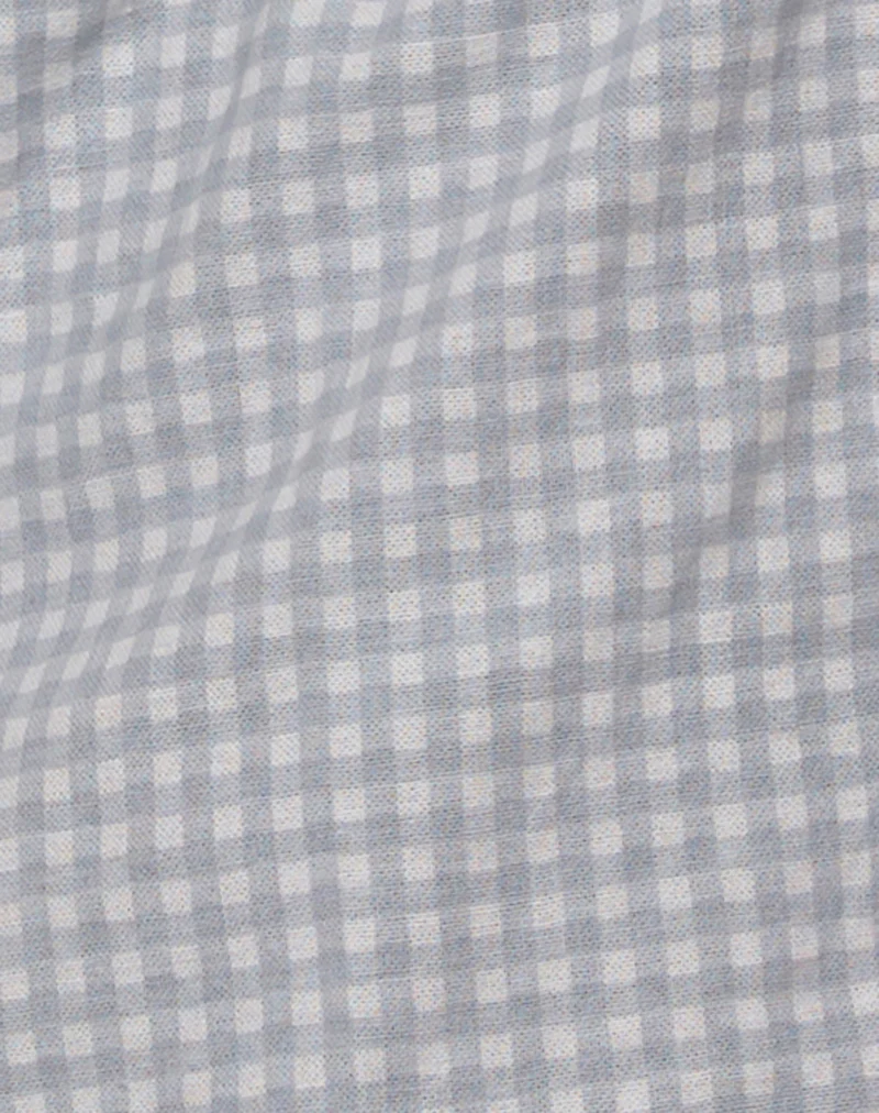 Eldana Halter Top in Mini Gingham Blue and Grey - Image 6