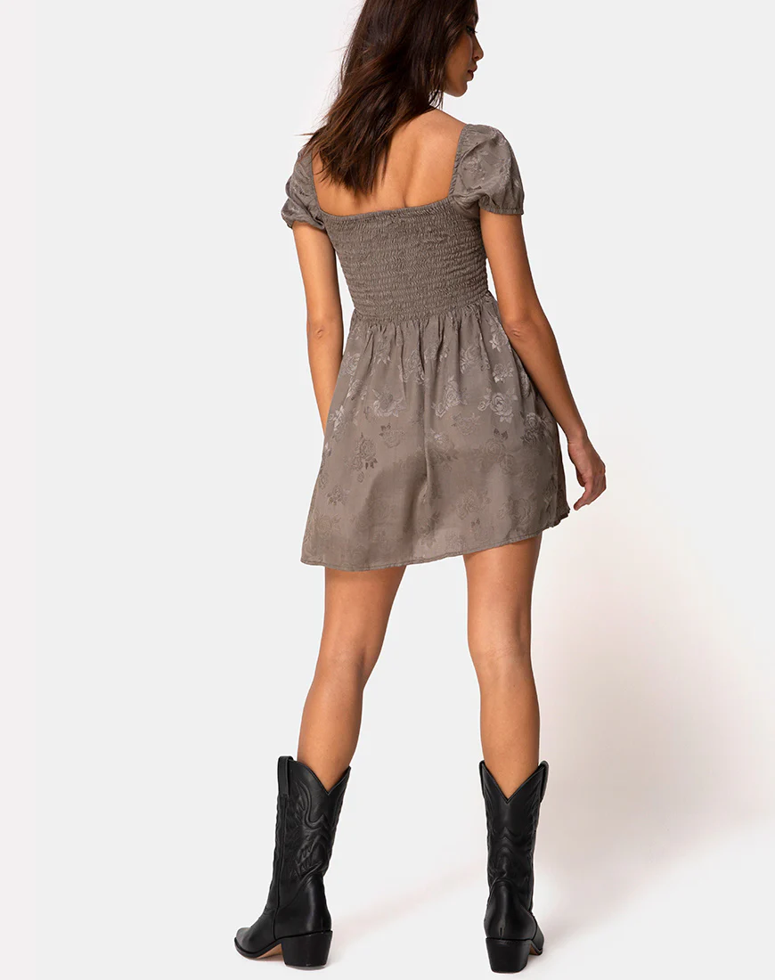 Eldre Dress in Satin Rose Silver Grey - Image 4