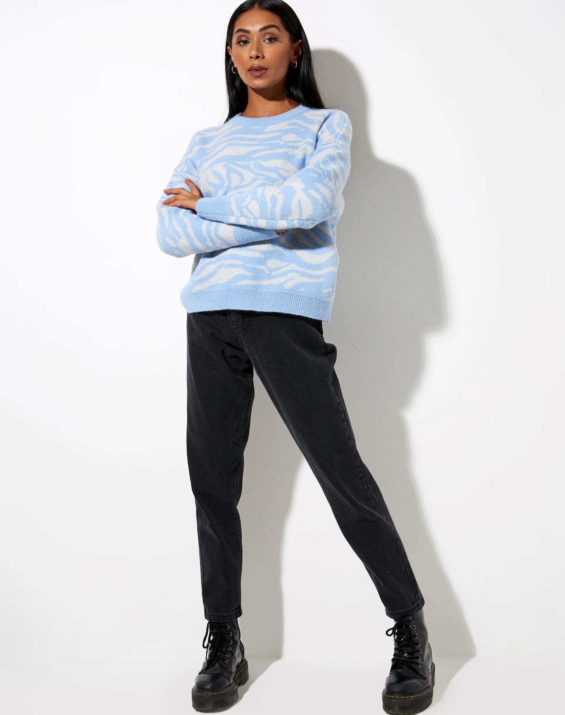 Eleni Jumper in Zebra Blue Grey - Image 5