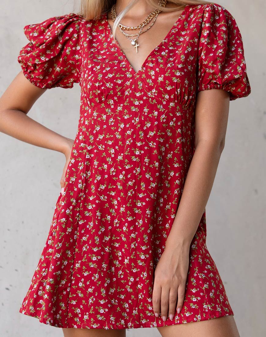Elfira Dress in Falling for You Floral Red - Image 2