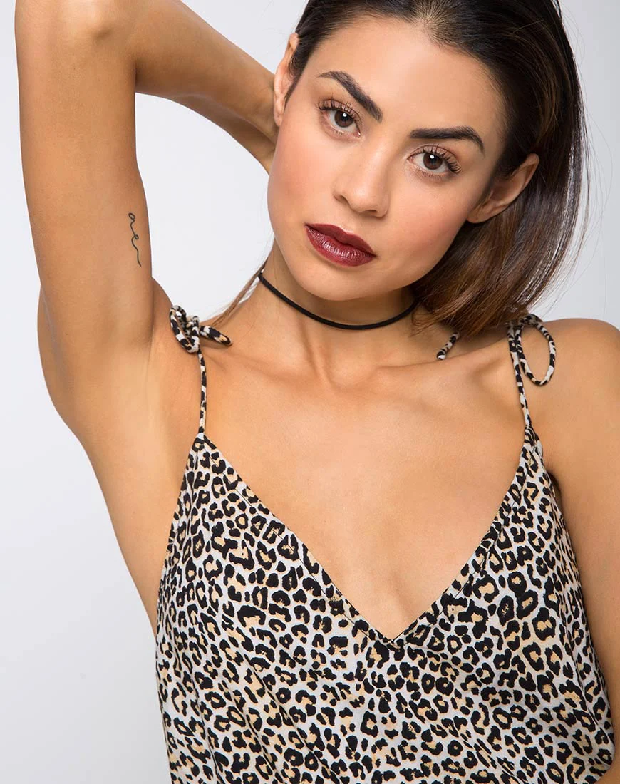 Elgia Slip Dress in Rar Leopard Brown - Image 2