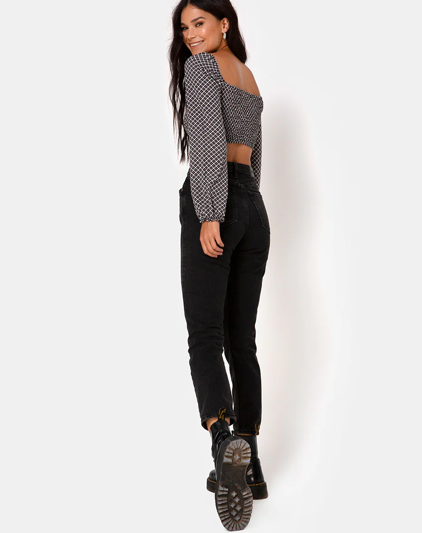 Elina Top in Check It Out Black - Image 4