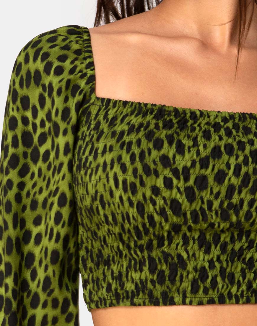 Elina Top in Cheetah Khaki - Image 5