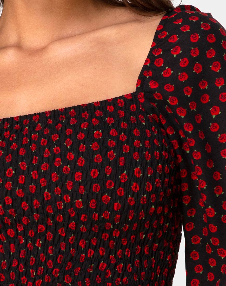 Elina Top in Dotty Rose Black - Image 5