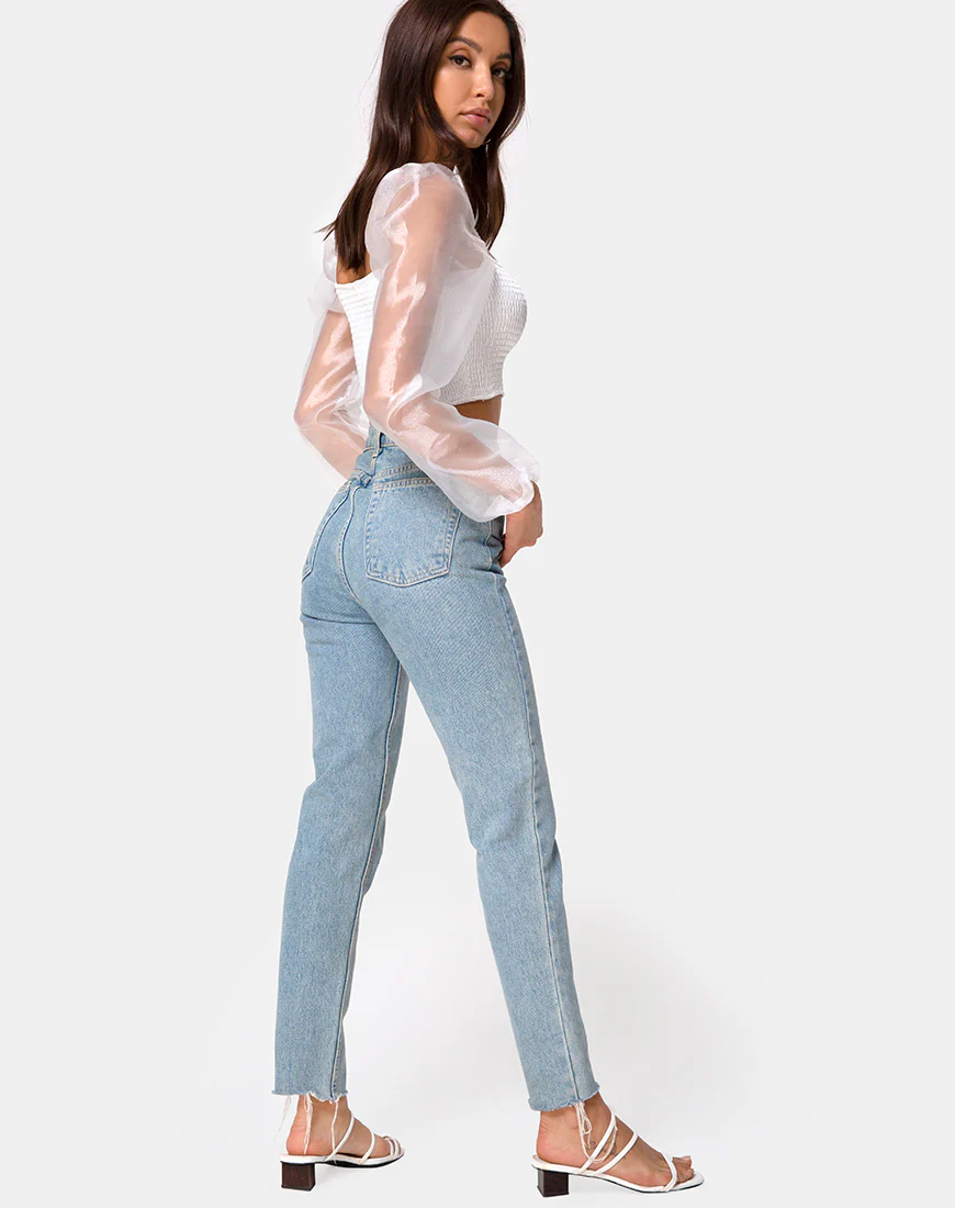 Elina Top in Organza Cream - Image 4