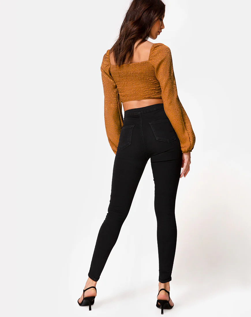 Elina Top in Satin Cheetah Gold - Image 4