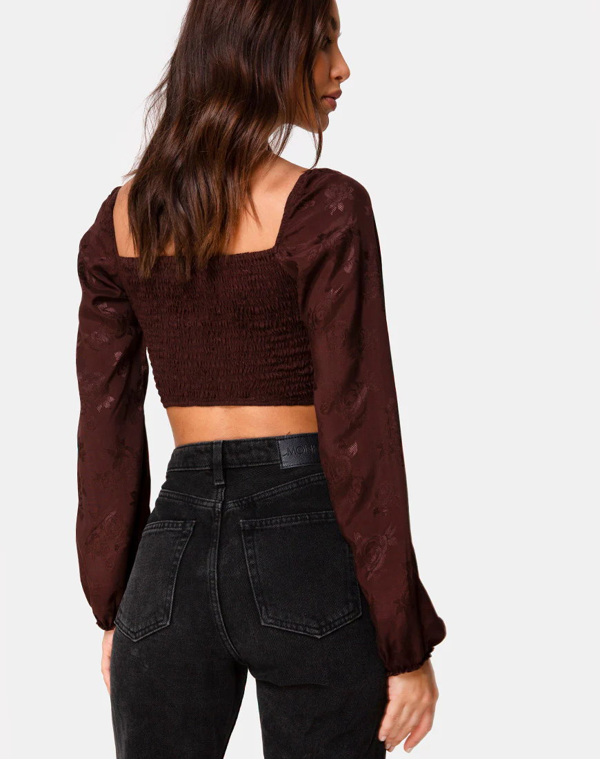 Elina Top in Satin Rose Cocoa - Image 2