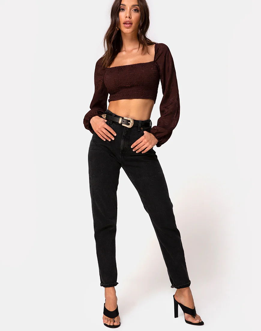 Elina Top in Satin Rose Cocoa - Image 3